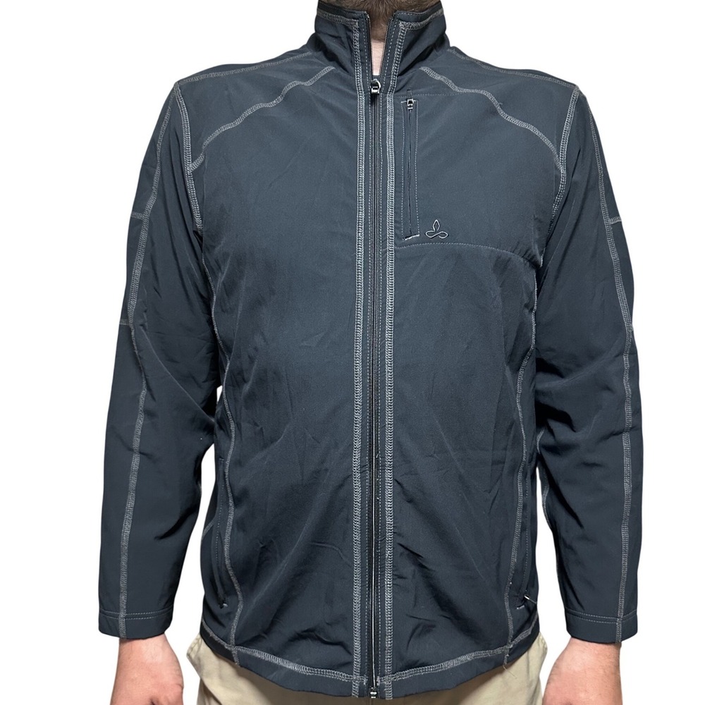 prAna Breathe Jacket Men's L Black Softshell Full Zip Gorpcore‎ Hiking 2009